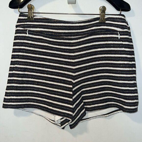 Worth Pants - W BY WORTH Midnight Blue, Cinnamon, Off White Stripe High Waist Miley Shorts-4